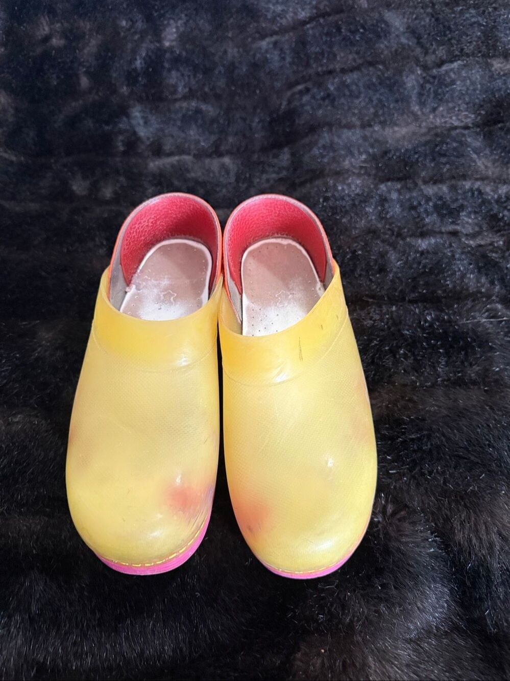 Dansko Translucent Professional Clogs  Sz 6.5 EU 37 Orange Yellow Pink shoes - Picture 2 of 4